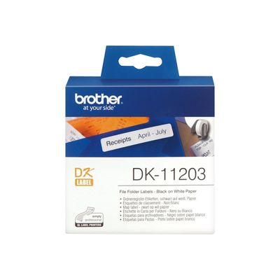 Brother DK-11203 - Ruban d'étiquettes auto-adhésives - 1 rouleau de 300 étiquettes (17 x 87 mm) - fond blanc écriture noire