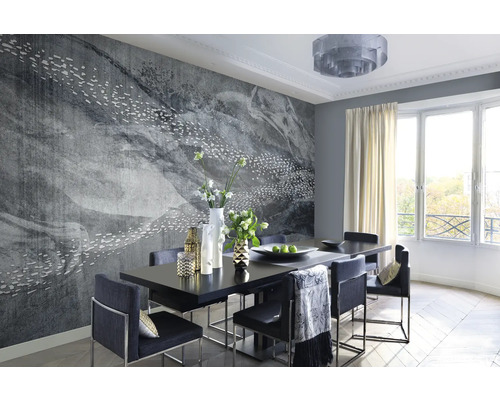 Vliesbehang 2237-20 GMK Art Edition Diepzee zilver 8-delige set 400 x 270 cm