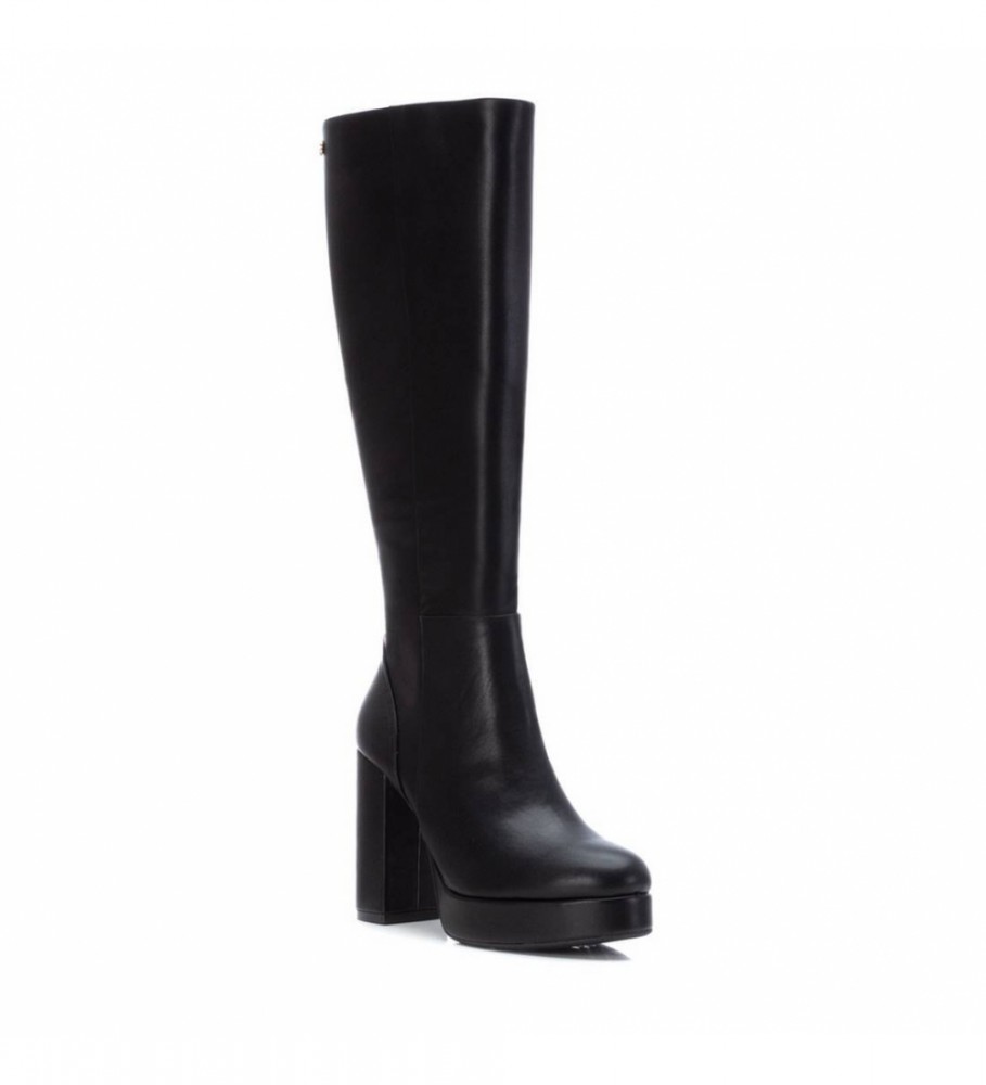 Botas Xti High Pretas - Altura do Salto 10cm -