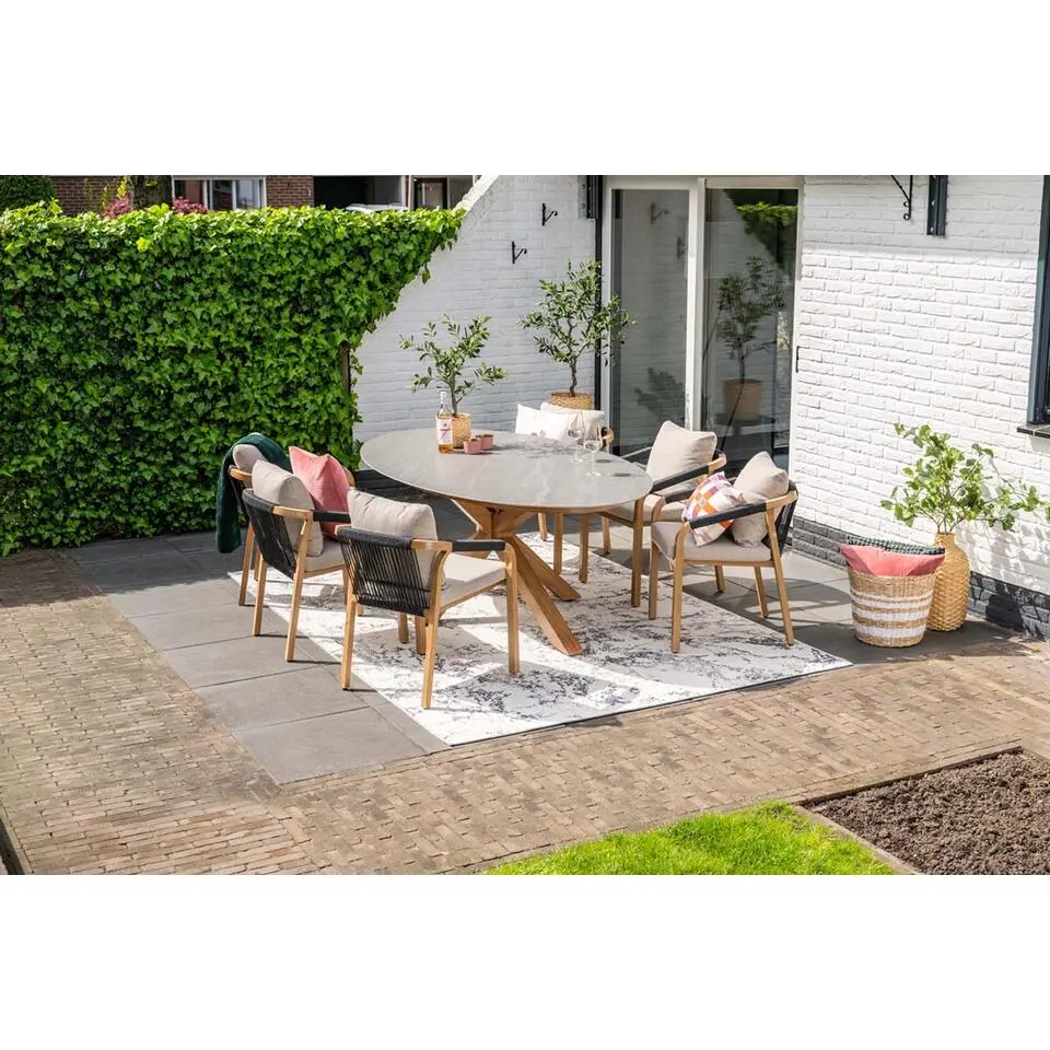 Scotland tafel - 230x115 cm - light teaklook - Centostone Napoli sand