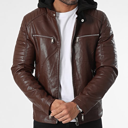 Veste Biker Bordeaux