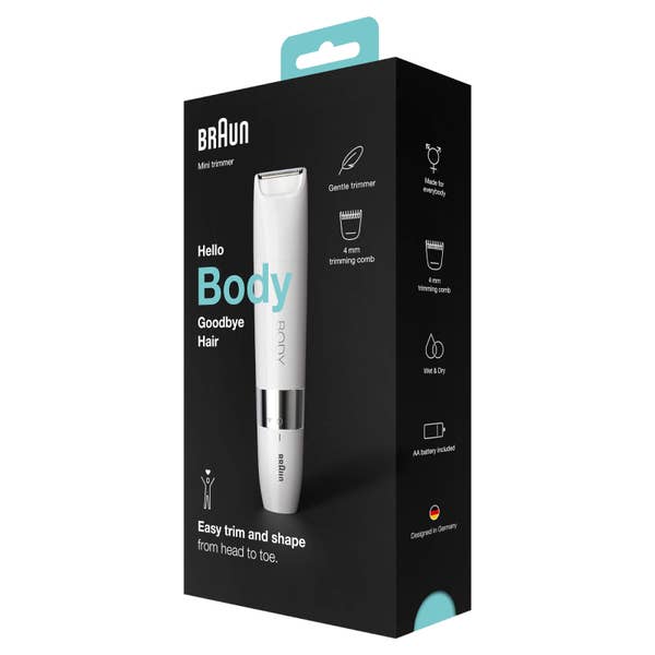 Braun Body Mini-Trimmer BS1000, elektrische Körperhaarentfernung für Damen und Herren