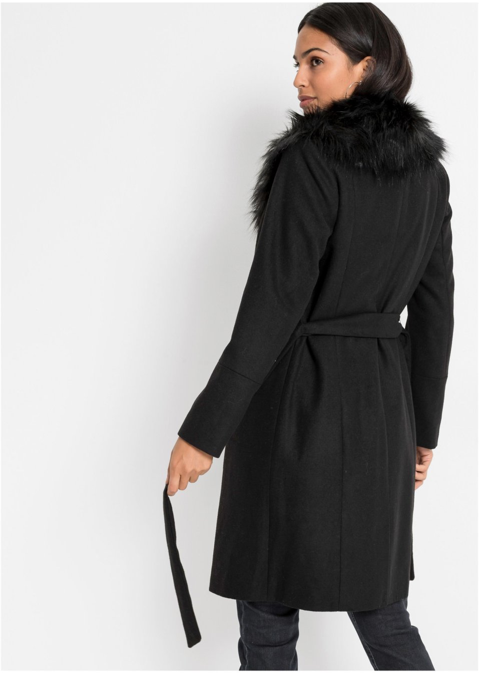 Manteau avec col synthétique