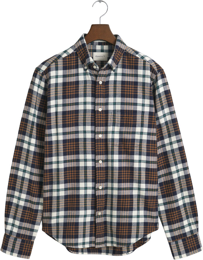 Gant REG FLANNEL PLAID SHIRT Cacao