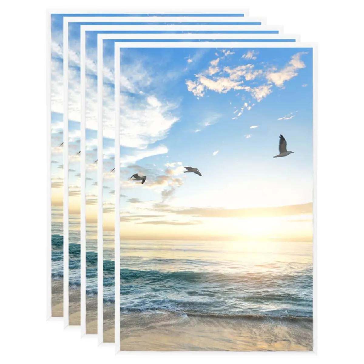 vidaXL Collage de cadres photo 5 pcs Blanc