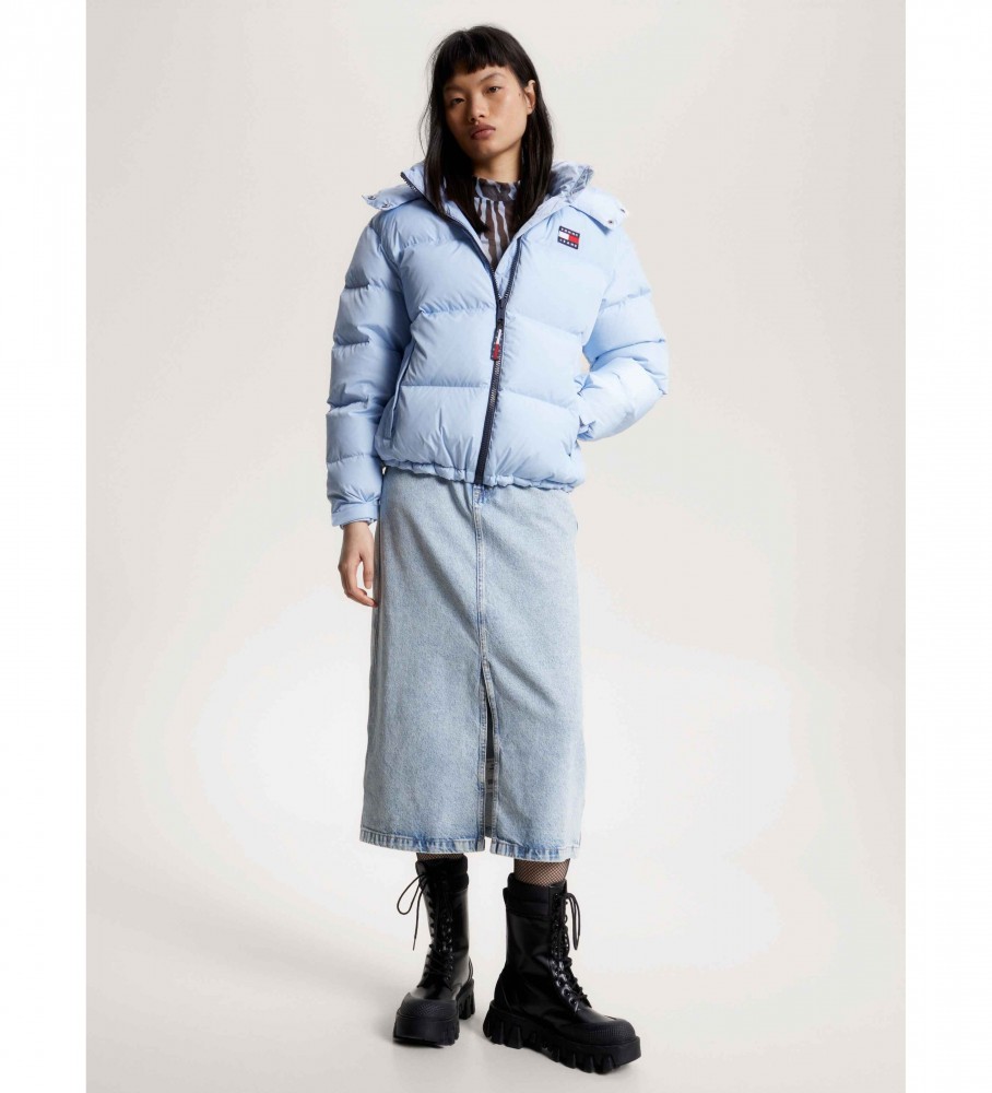 Jaqueta Tommy Jeans Alaska acolchoada com capuz, azul