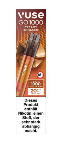 Vuse GO 1000 Creamy Tobacco 20mg Einweg-Zigarette