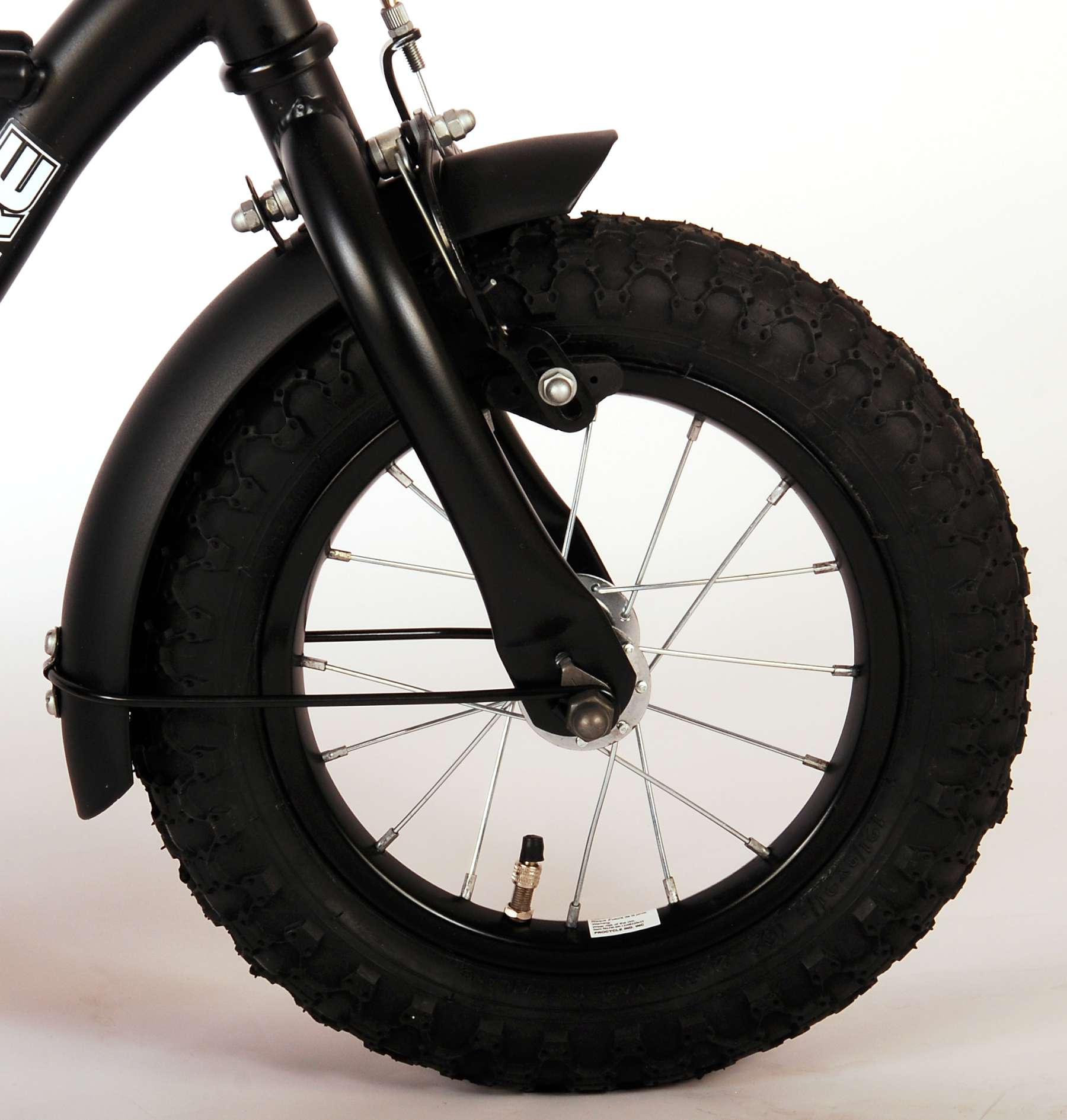 TPFSports Black Cruiser Kinderfahrrad - Jungen - 12 Zoll - Rücktritt + Handbremse - Schwarz