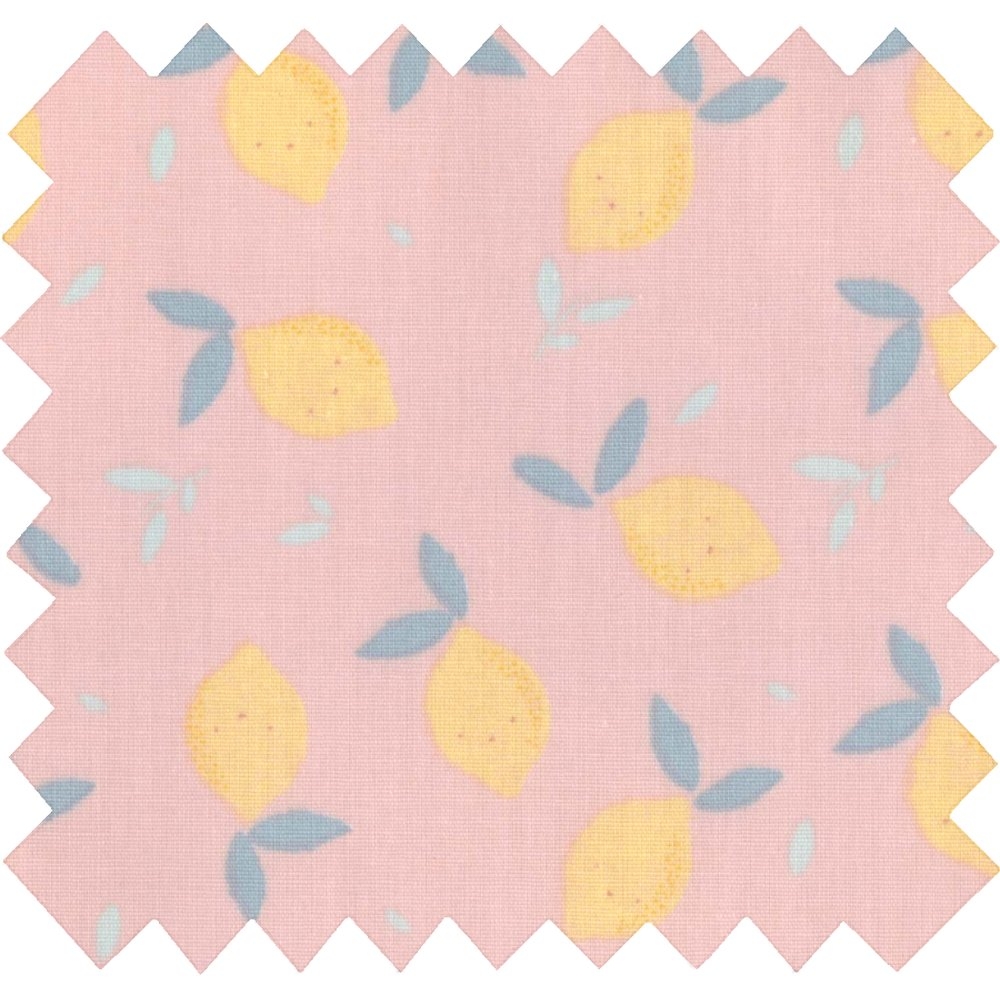 Tissu Enduit Au Mètre Citron Jaune Rose Ex1057