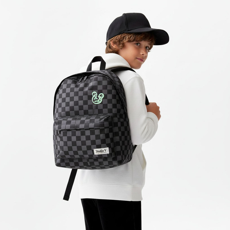 Studio V Rugzak Studio V Double Check Black