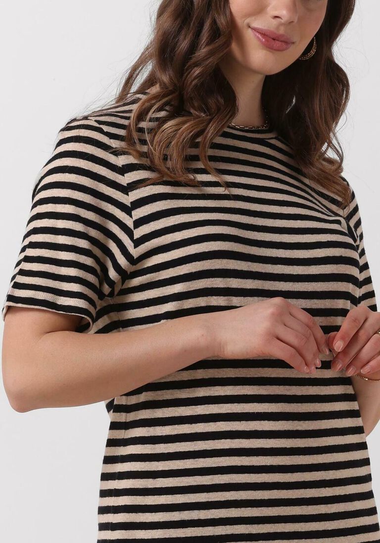 PENN & INK zwarte penn & ink midi jurk dress stripe