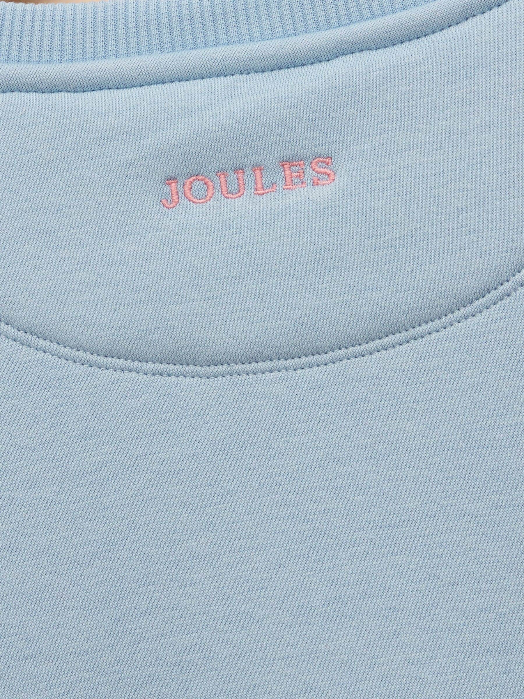Blauw met hond - Joules Mackenzie sweatshirt voor kinderen met voering van imitatiebont