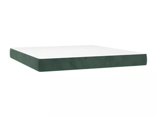 Sommier tapissier matelas et LED Vert foncé 160x200 cm Velours