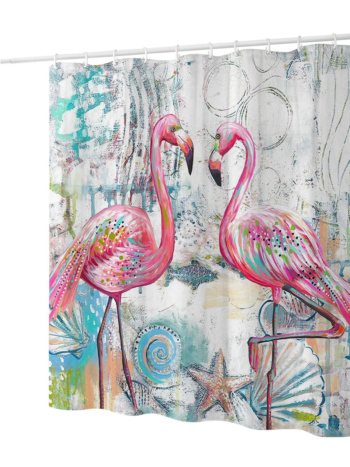 Duschvorhang 180 x 210 cm Flamingo