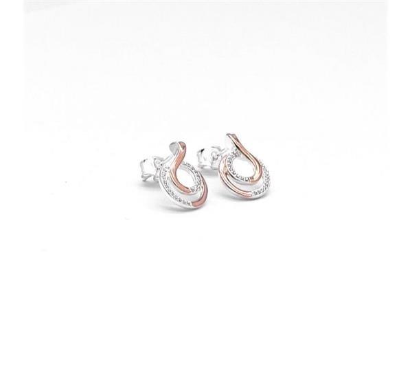 Unique And Co Ladies Unique And Co Sterling, gold,CZ Stud Earrings