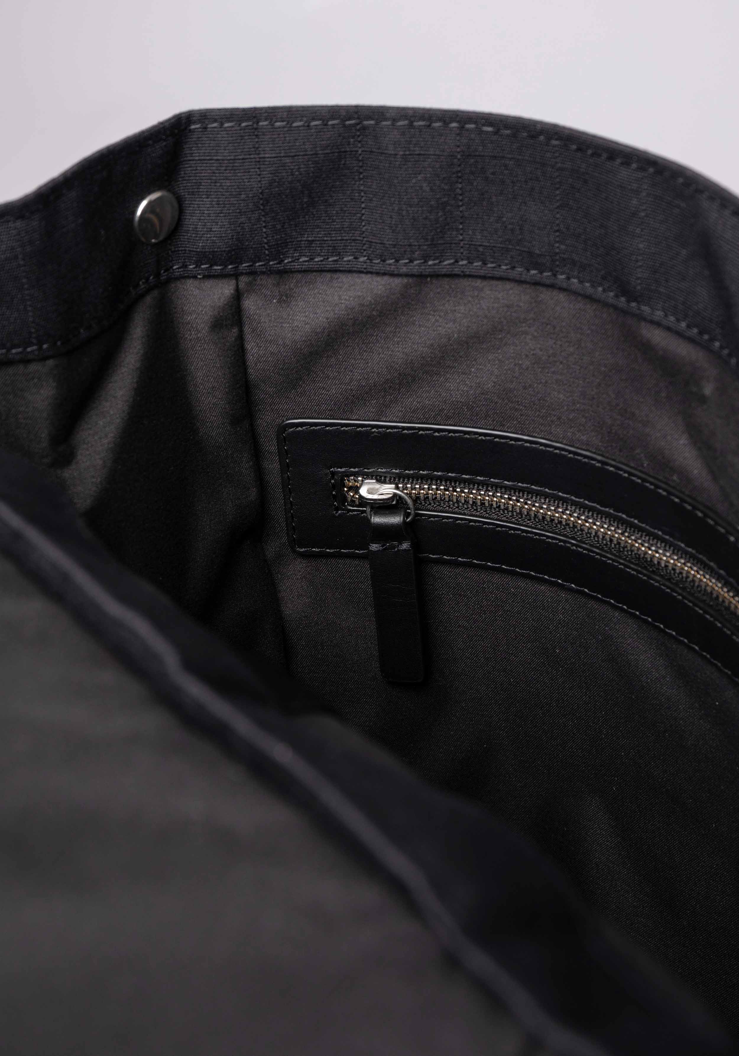 Sandqvist Rucksack Everyday Lid Backpack M Black with Black Leather