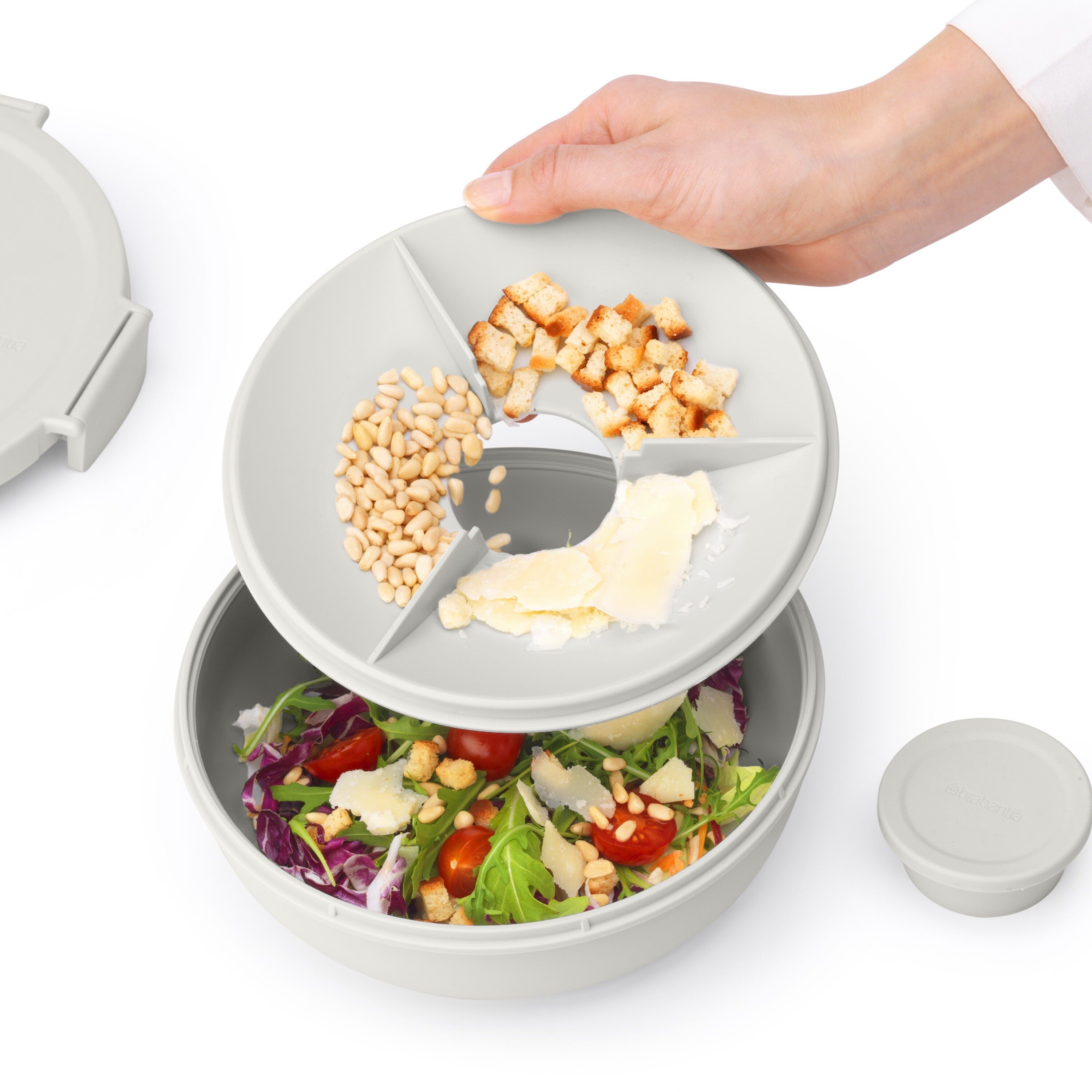 Brabantia Make & Take Salade Lunchbox 1,3 L - Kunststof - Light Grey