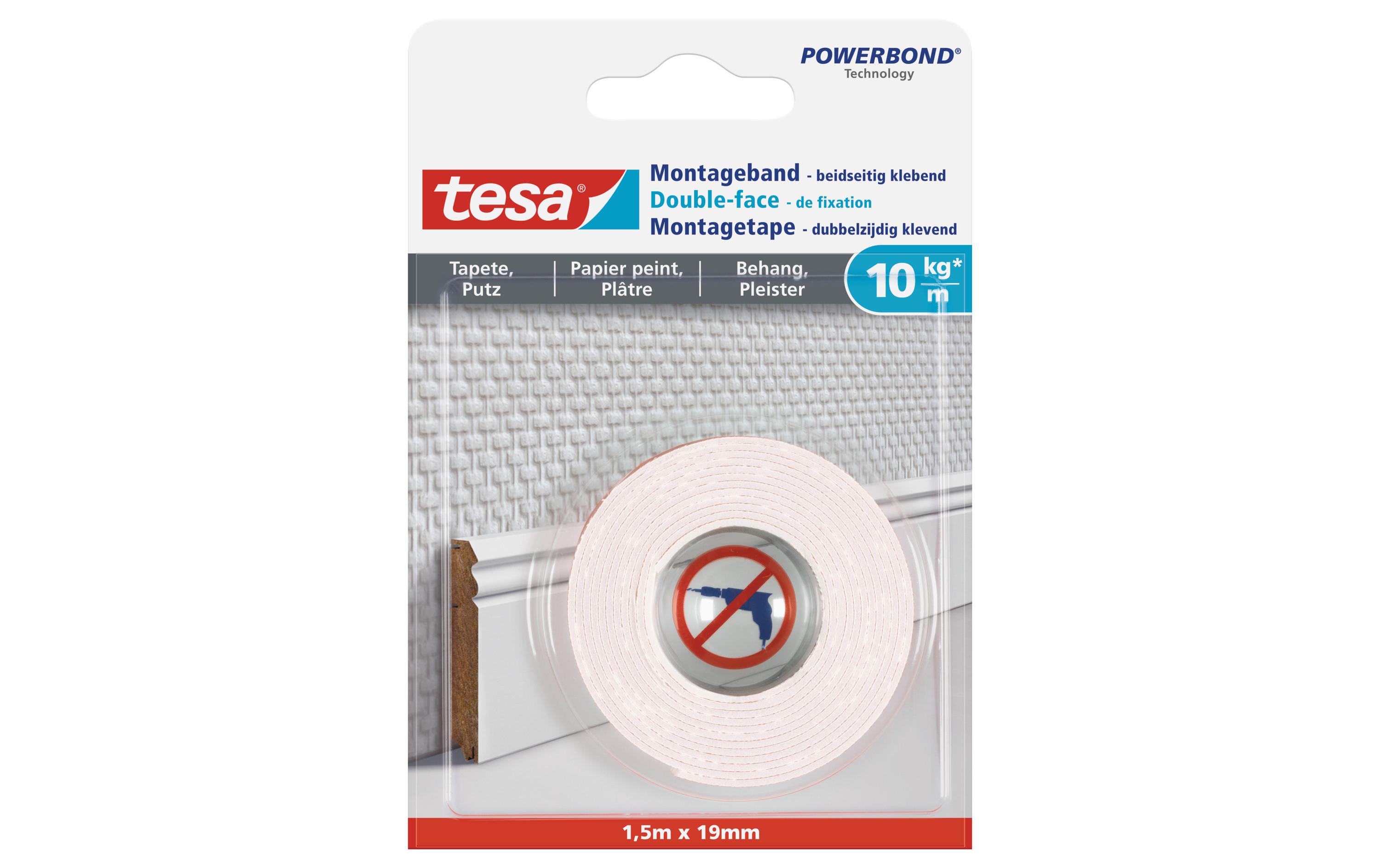 Montageband 1.5 m x 19 mm für Tapeten + Putz1.5 m x 19 mm