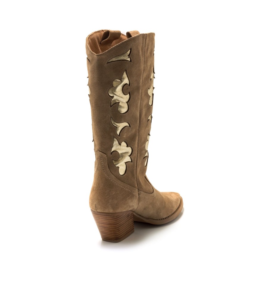 Botas Mustang Missouri em couro marrom - Salto de 5 cm -