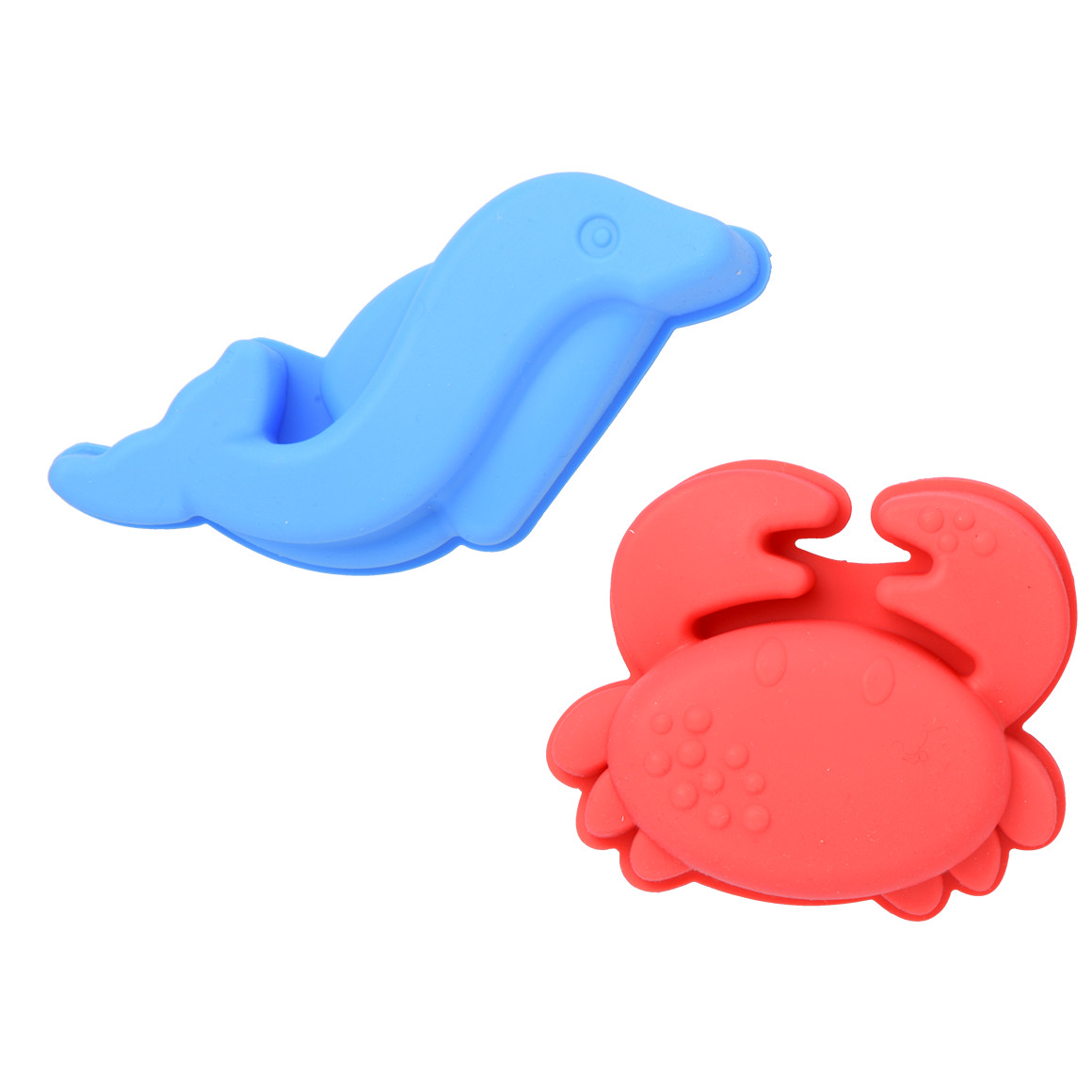 Topolino 4 Sandförmchen aus Silikon hellblau / rot / rosa