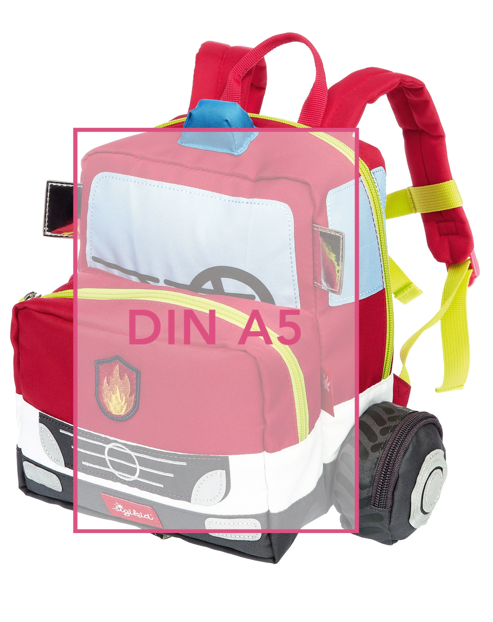 Rucksack FEUERWEHRAUTO (25x28x18) in rot