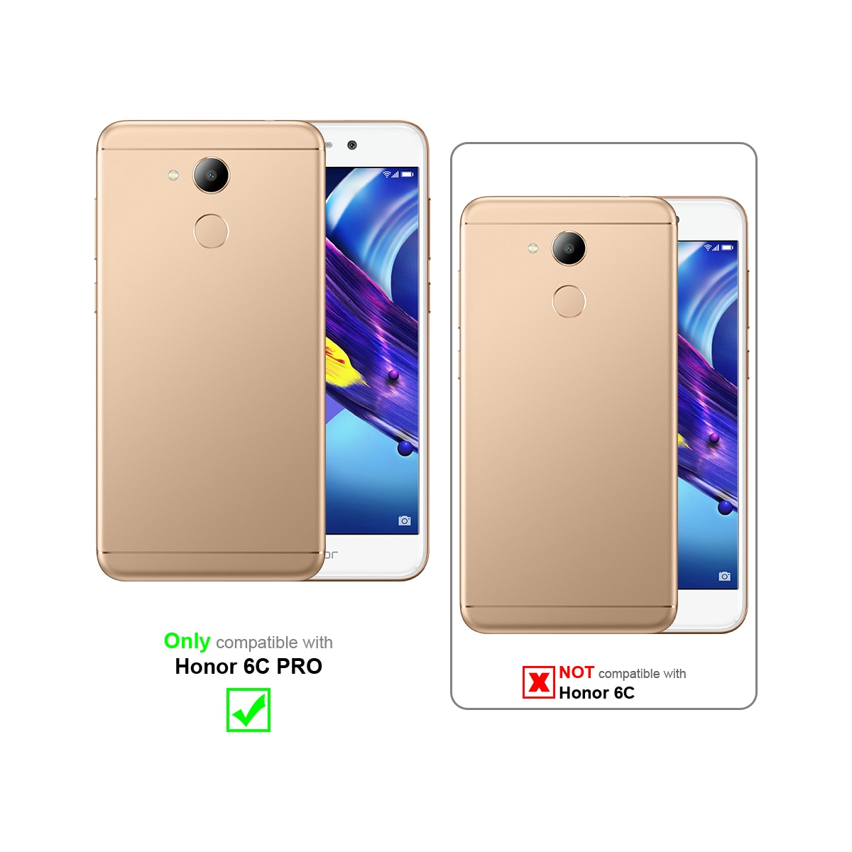 Honor 6C PRO Skjermbeskytter Skärmskydd (svart)