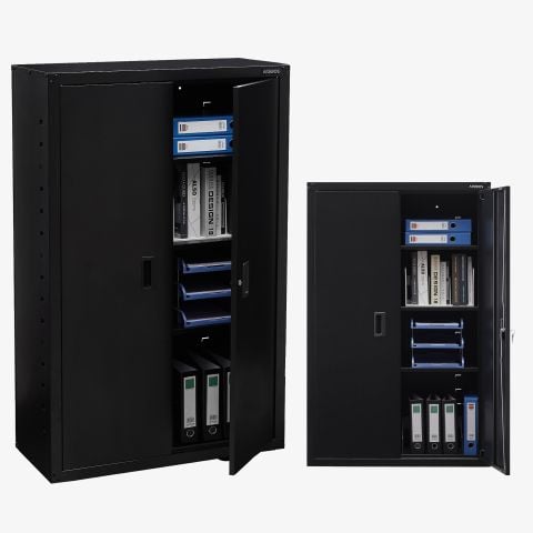 Aktenschrank_Garagenschrank 140 x 90 x 40 cm Schwarz