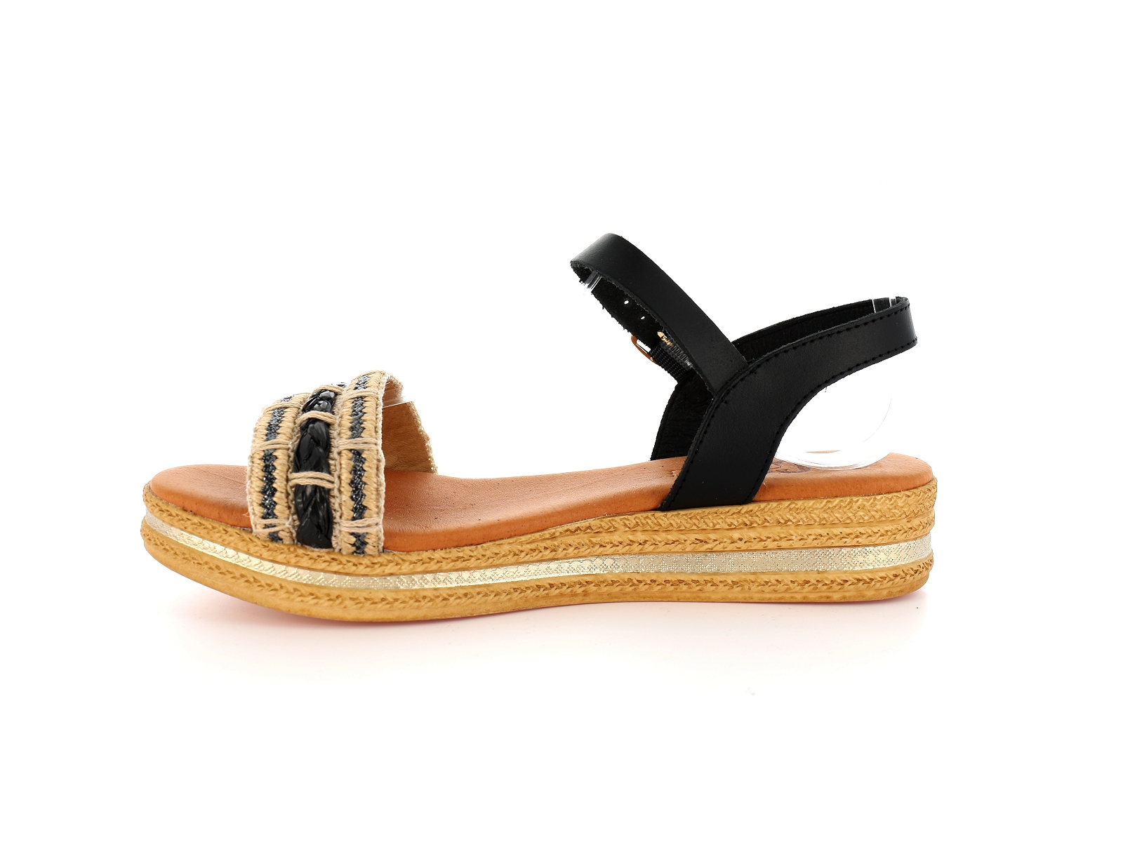 Chaussures du chateau-14110 Matières combinées Noir Beige