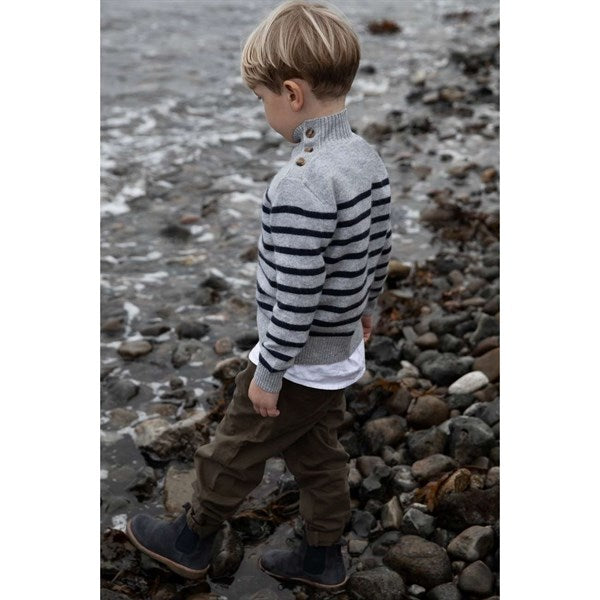 Oxford Stripe Opal Cashmere Strik Pullover