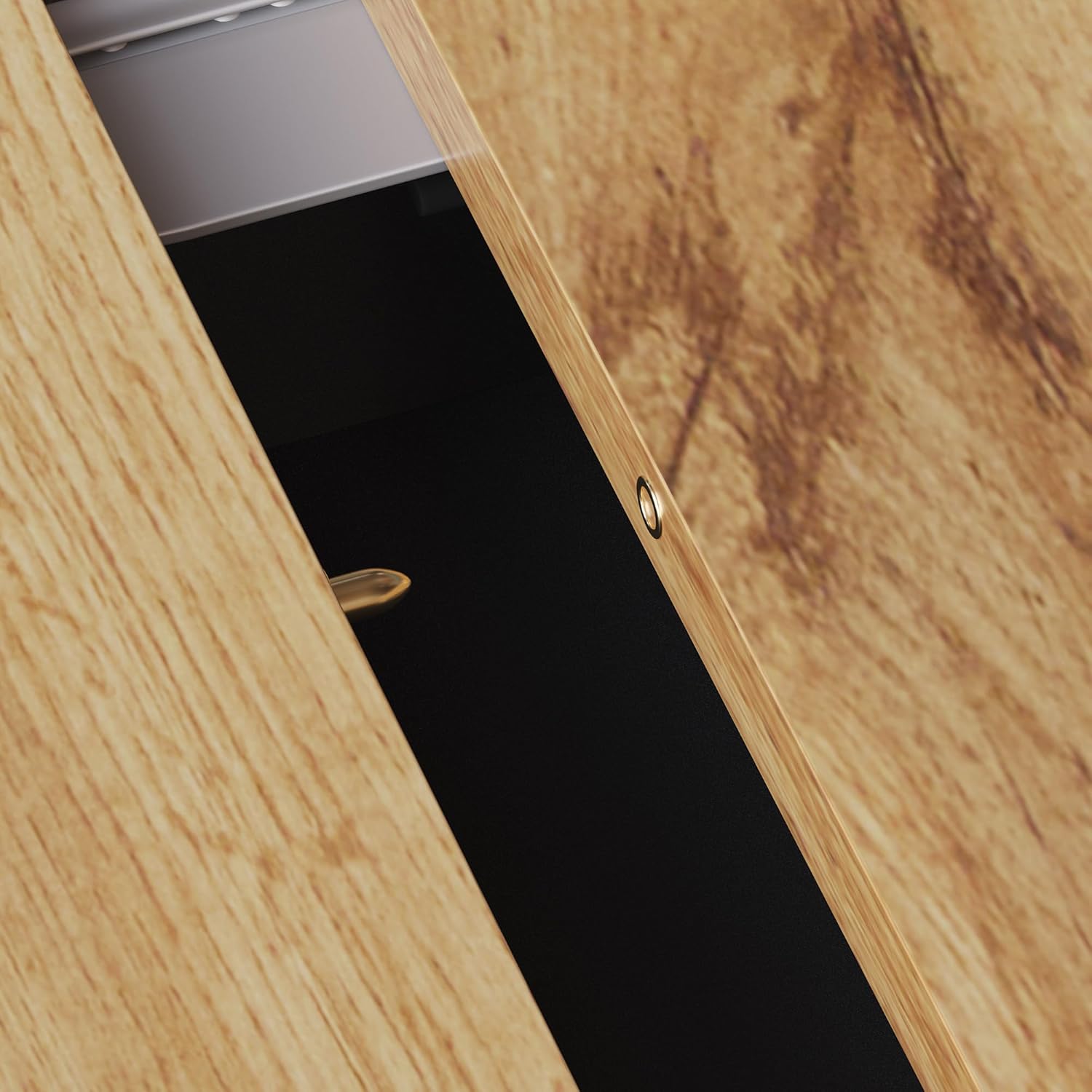 Merax Esstisch Ausziehbar 110-140cm, Esszimmertische mit Stauraum, Rechteckiger Küchentisch mit 2 Schubladen, 1 Staufächer, platzsparender Holztisch für Esszimmer, Küche, Terrasse, Holzoptik & Schwarz