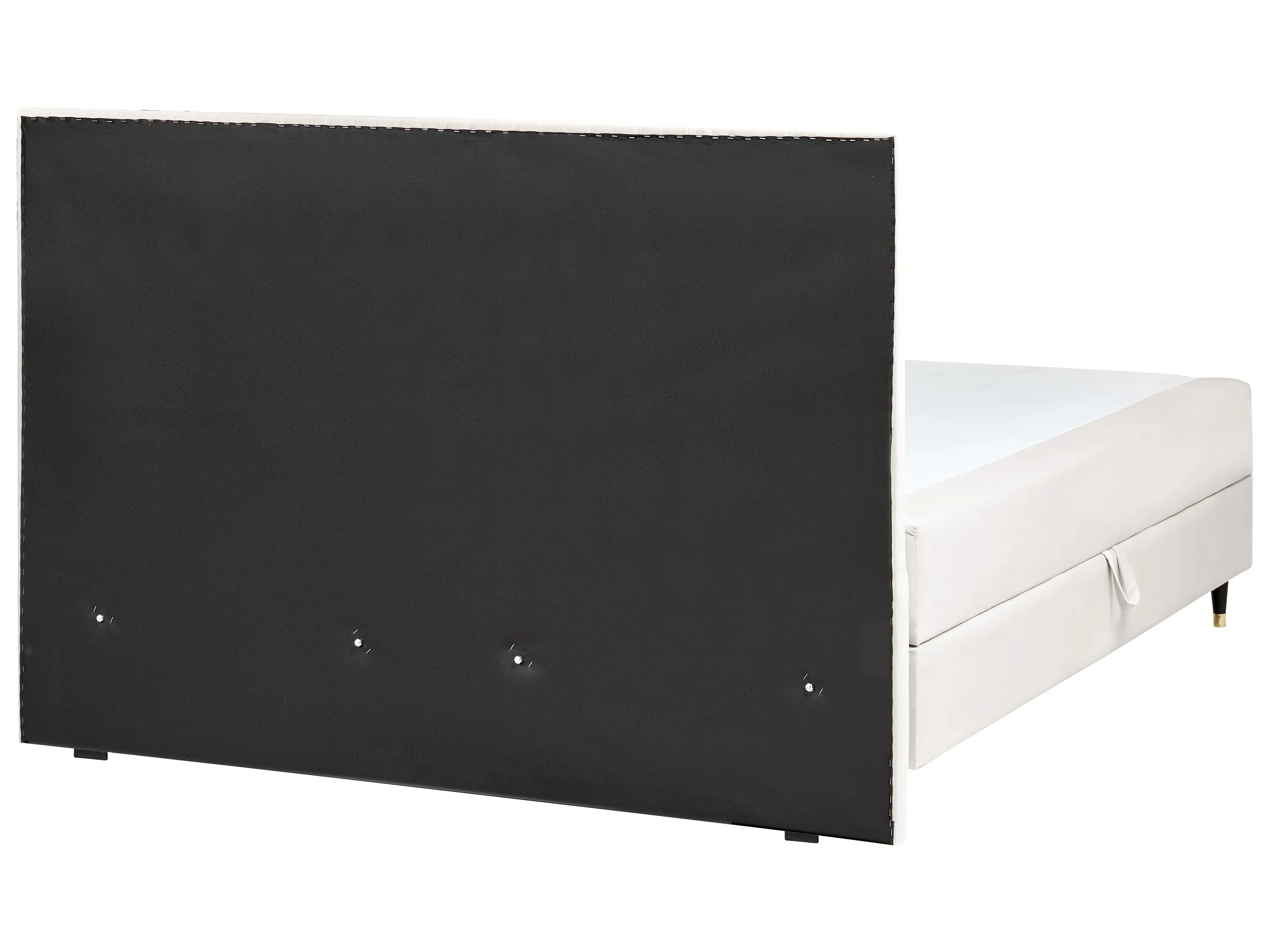 Boxspring met opbergruimte Fluweel DAME 180 x 200 cm Gebroken wit