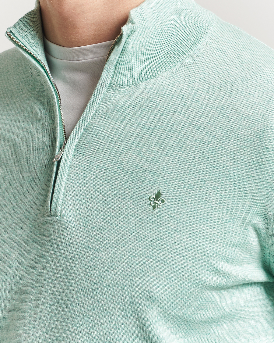 Morris Riley Cotton Half Zip Light Green