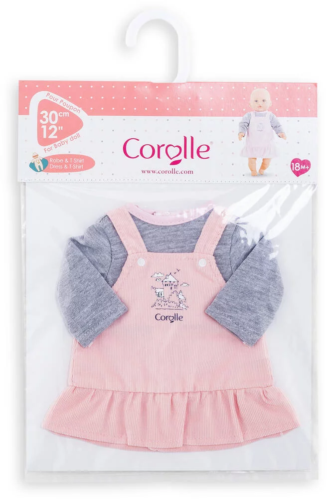BB30 - ROBE ET T-SHIRT BORDS DE LOIRE - VETEMENT POUR POUPON 30CM - COROLLE VETEMENTS