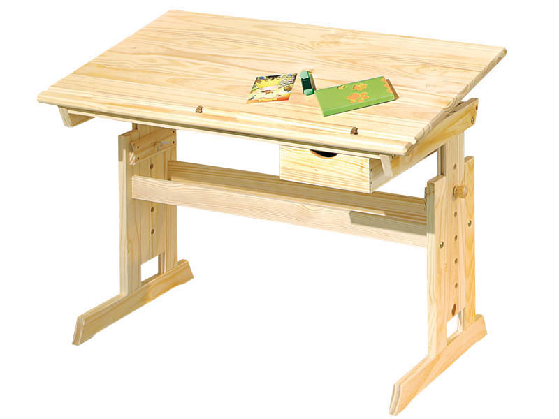 Kinderschreibtisch JULIA - Kiefer massiv - höhenverstellbar - 109x55 cm