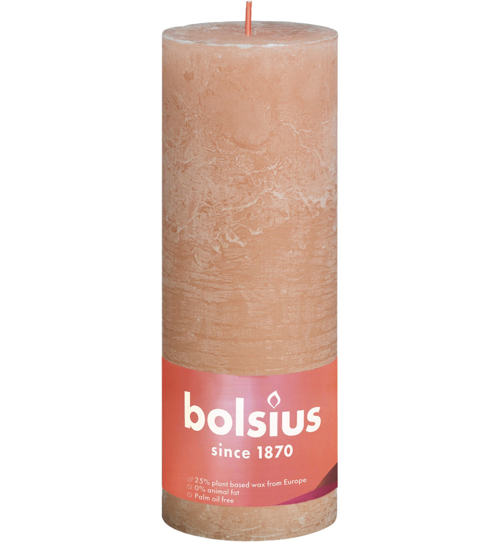 Bolsius Rustiekkaars Shine 190/68 Misty Pink (1 stuk)