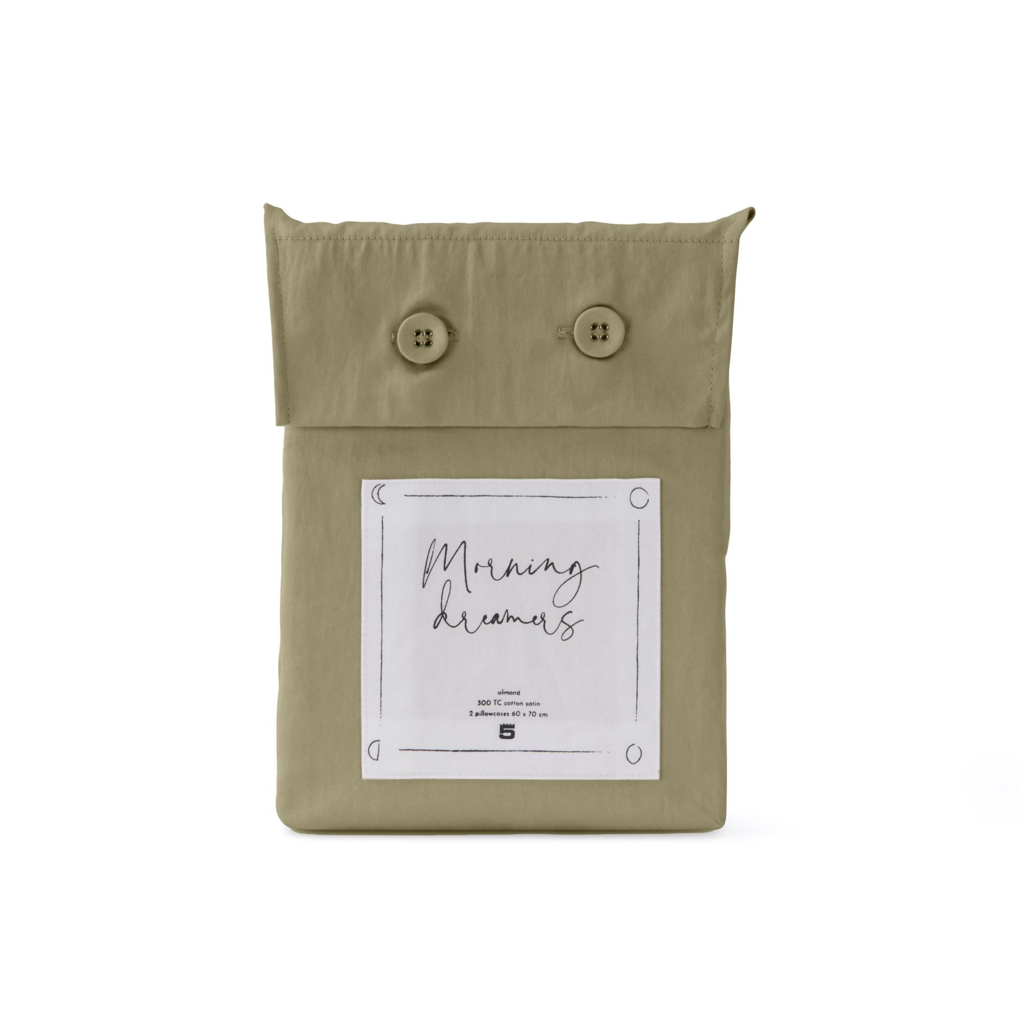 Kussensloop Cotton Satin moss green 60x70 cm - set van 2