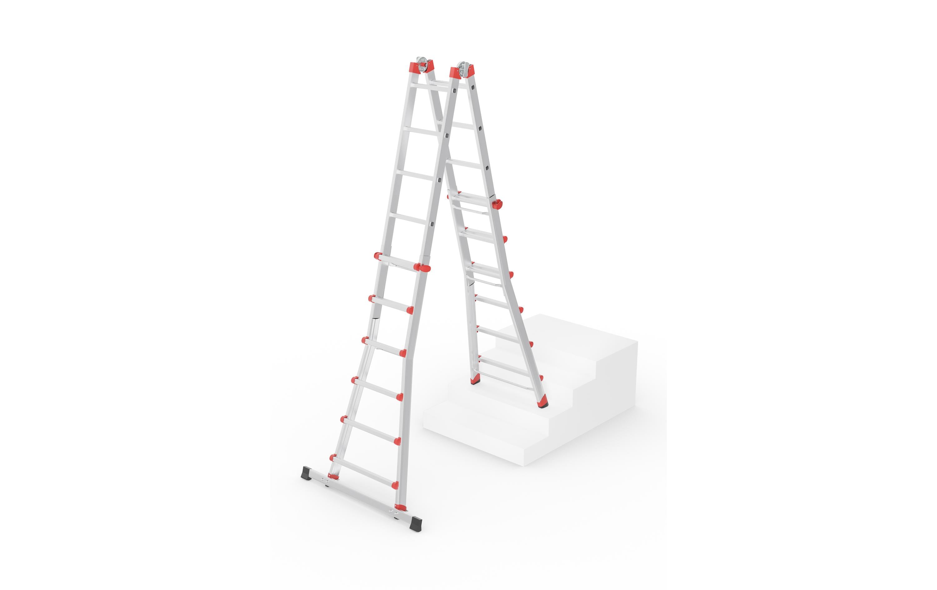 Teleskopleiter M80 4 x 6 Sprossen<br>Verwendbar als Anlege- und Schiebeleiter