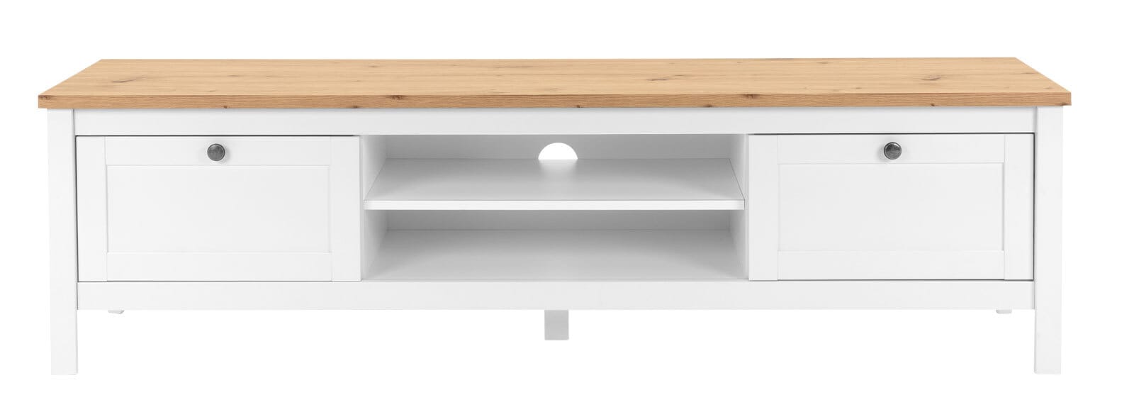 TV-Lowboard BERGEN 160 x 45 cm weiß/Artisan Oak