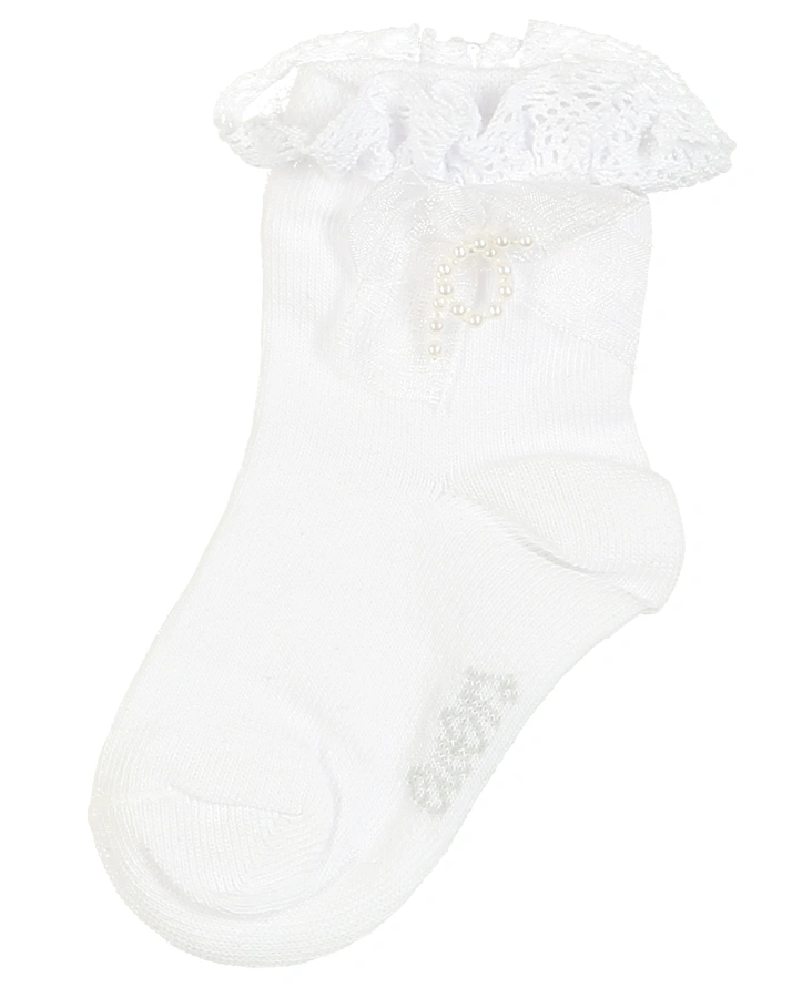 Taufsocken SPITZENAPPLIKATION 2er-Pack in weiß