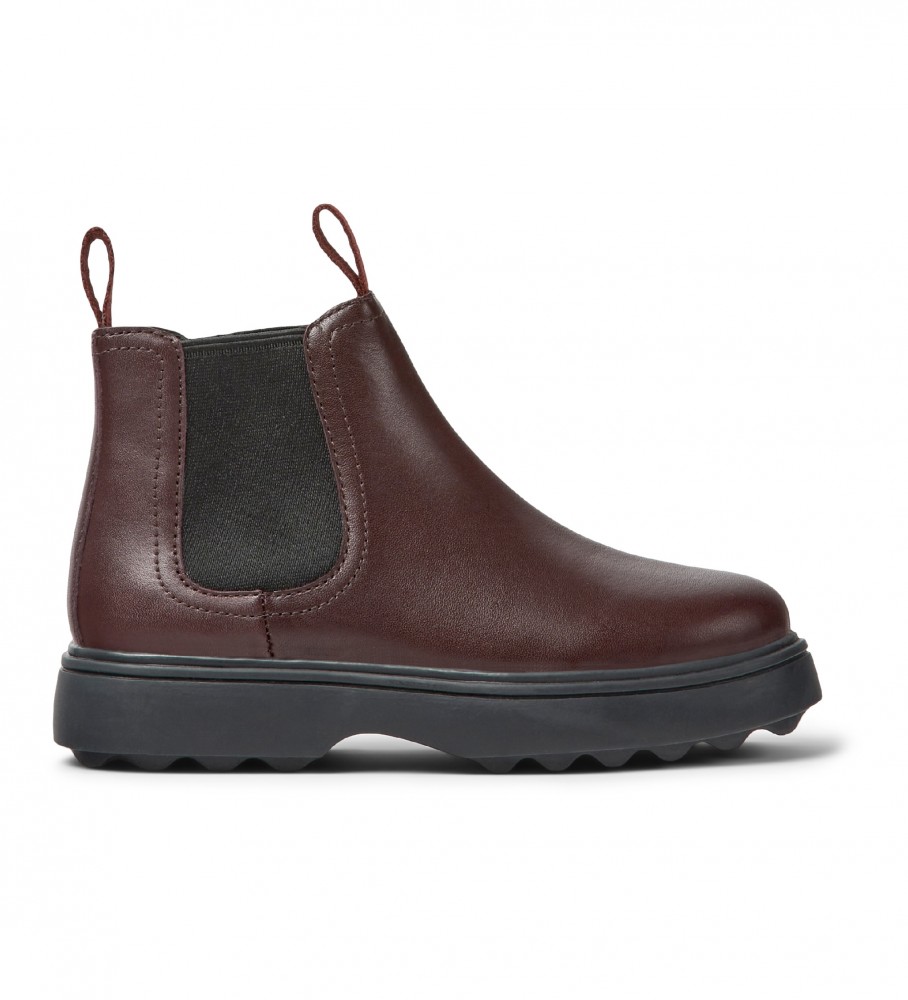 Botas de cano curto Camper Northern em couro na cor bordô