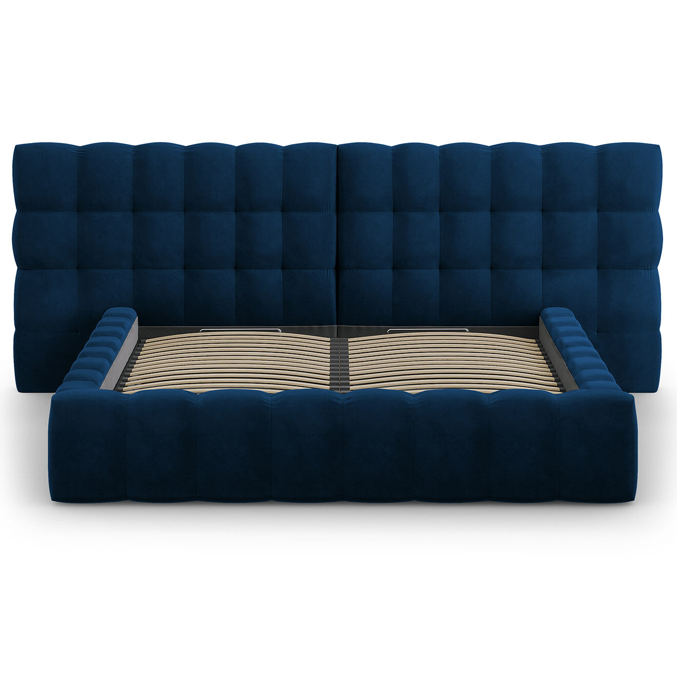 Cosmopolitan Design Lit avec coffre de rangement Bali Velours bleu roi - 180x200 cm