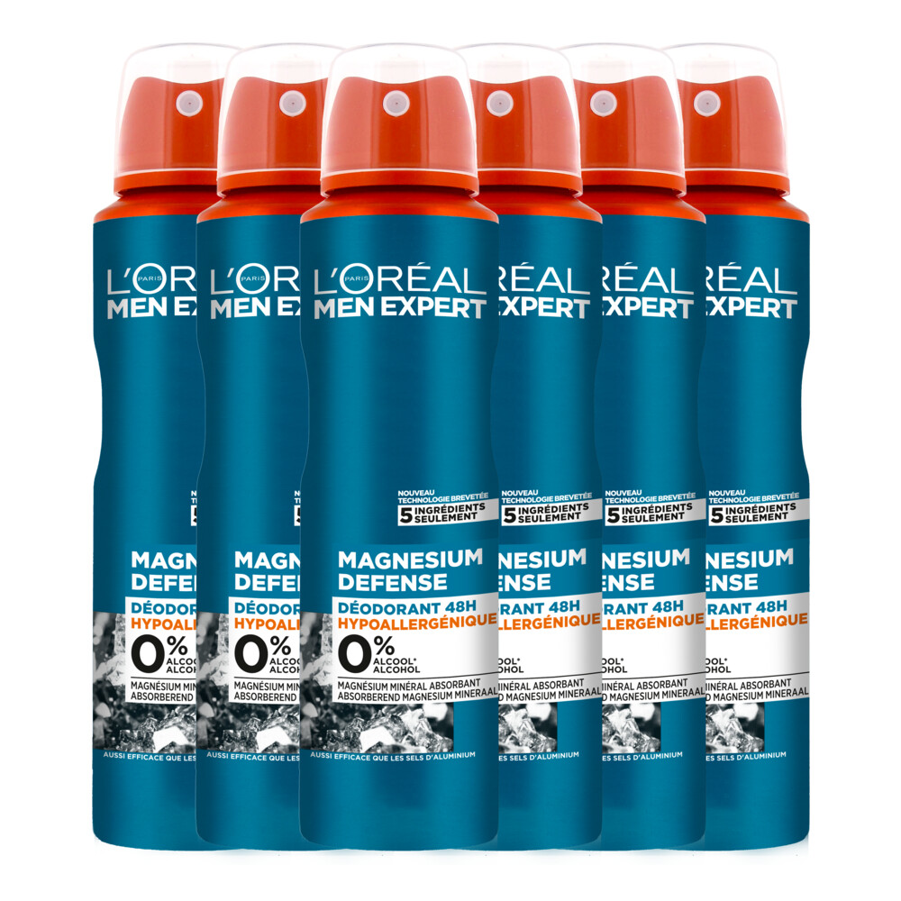 6x L'Oréal Men Expert Deodorant Spray Magnesium150 ml