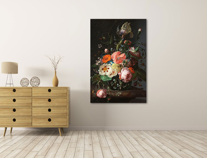 Bloemstillevens Rijksmuseum - Canvas schilderijen 80 x 120 cm