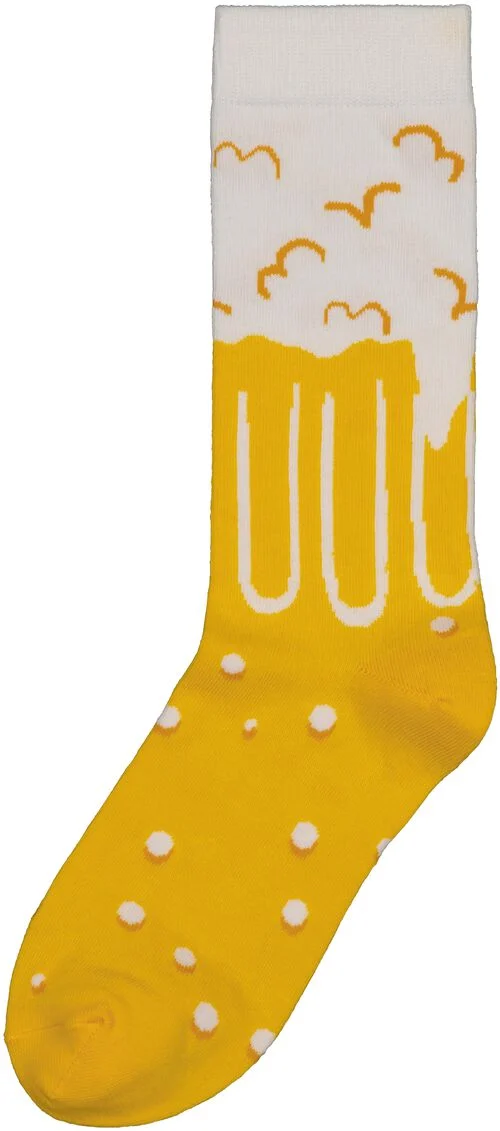 chaussettes avec coton cheers&beers jaune