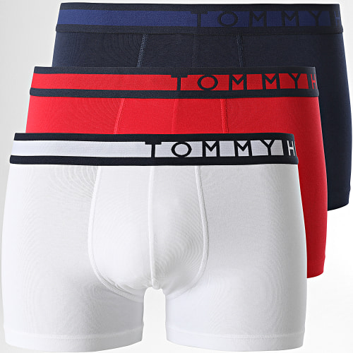 Lot De 3 Boxers 1234 Blanc Rouge Bleu Marine
