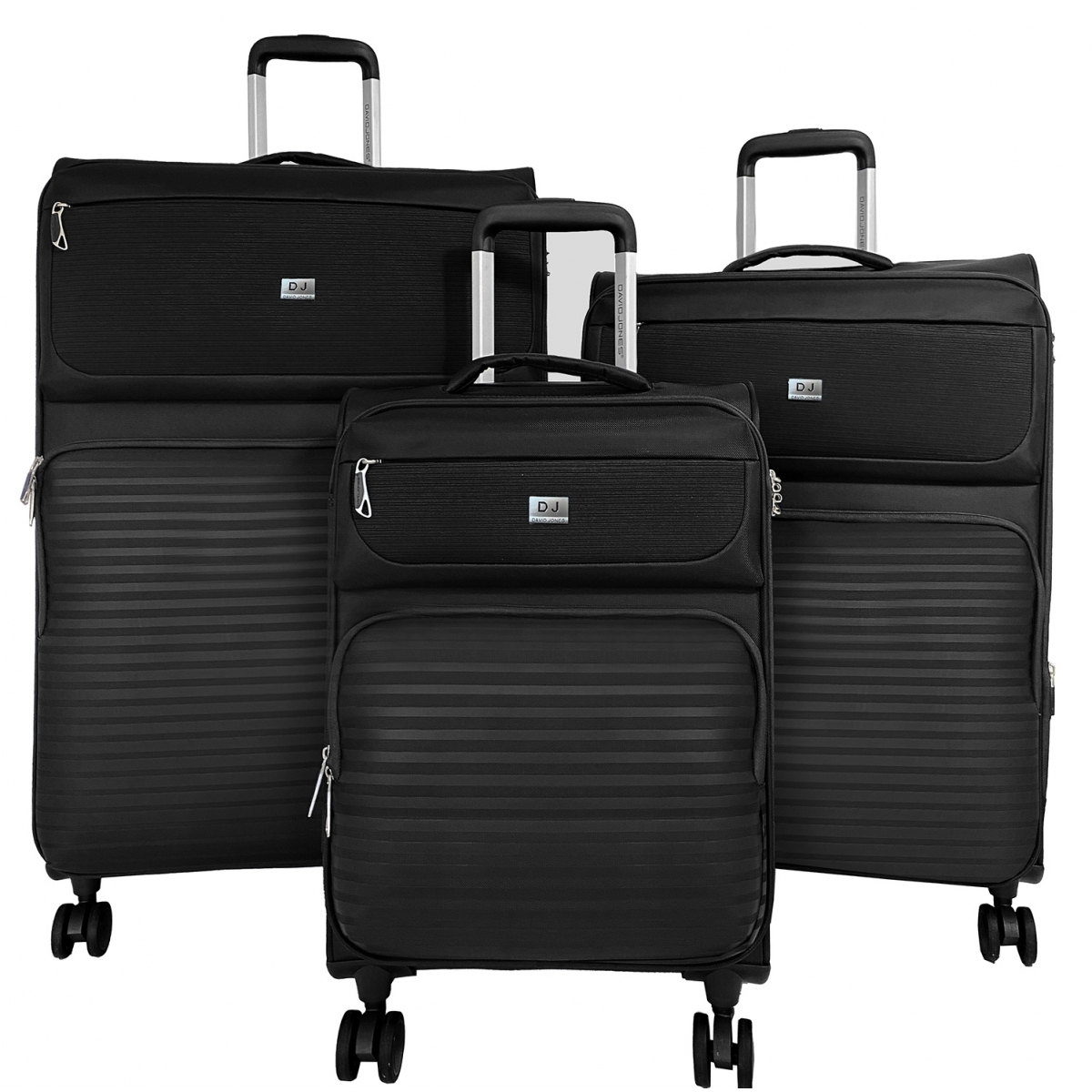 David Jones Lot de 3 valises dont 1 cabine souples extensibles David Jones