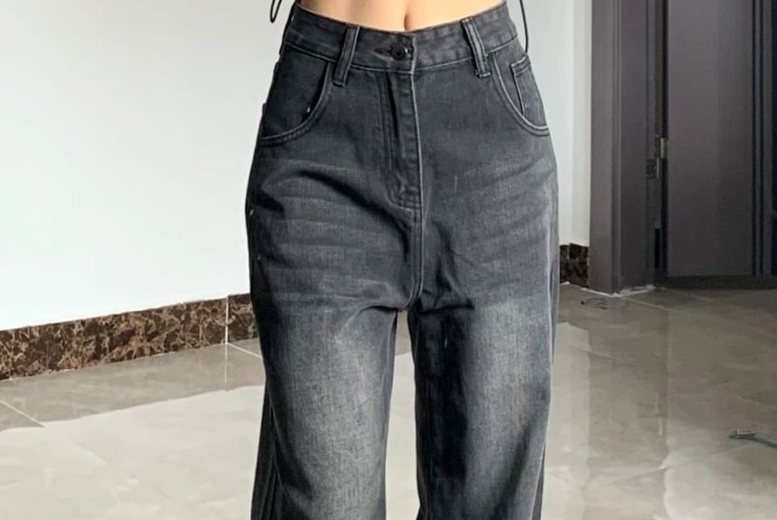 Jerolenea - Lage taille rechte pijpen losse jeans