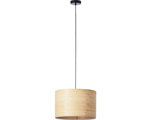 Hanglamp, 1-lichts, HxØ 120x35 cm, zwart/bruin/naturel