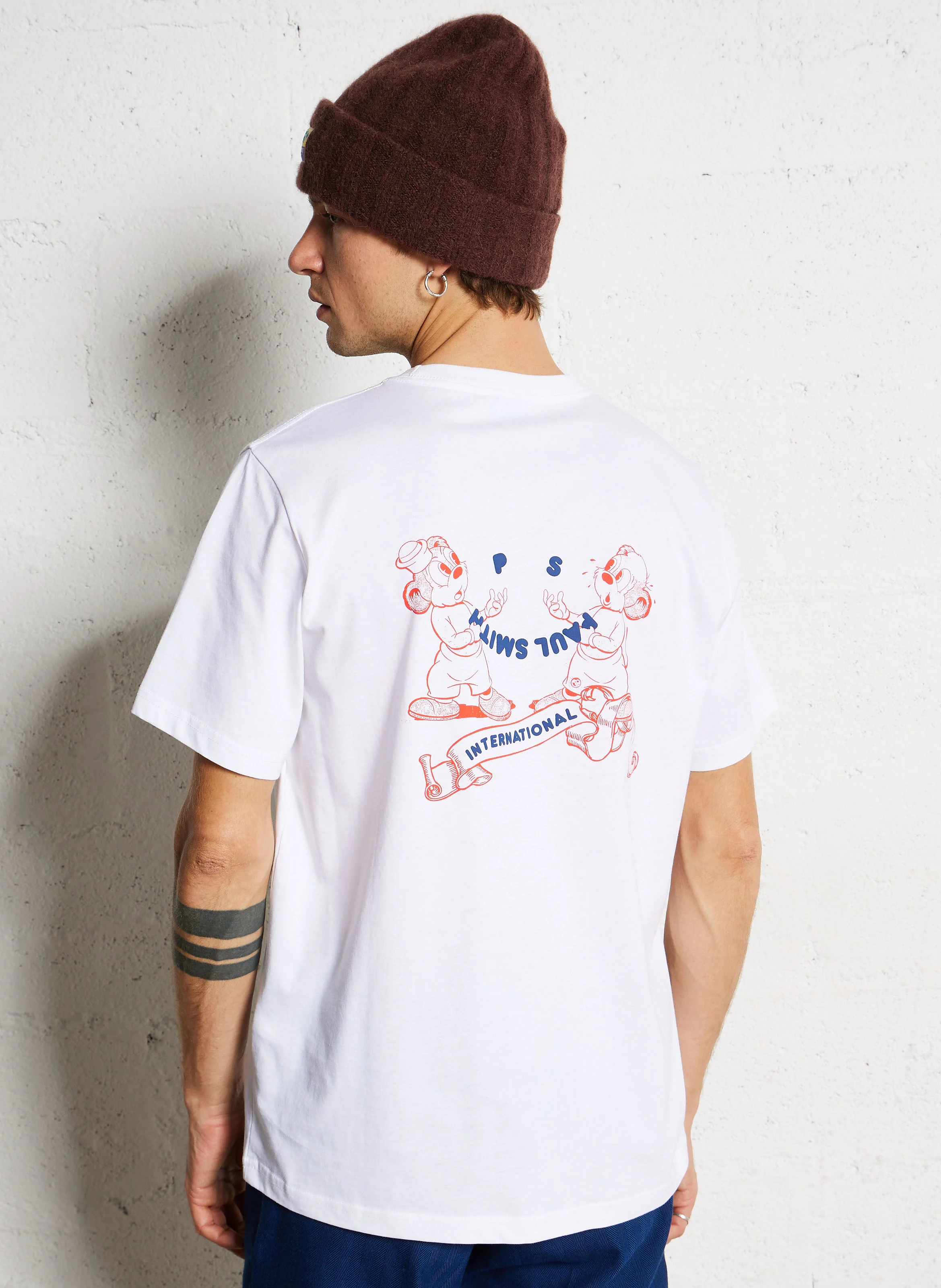 Tee-shirt droit sérigraphié en coton organique | Blanc