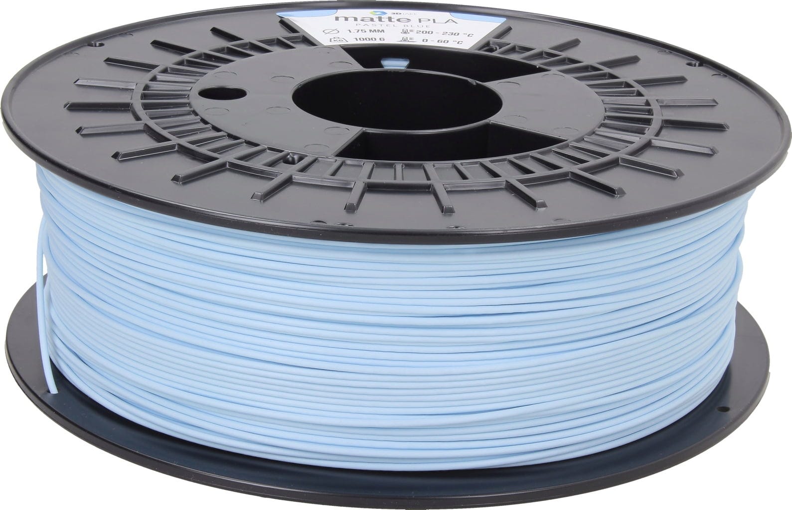 3DJAKE  mattePLA Pastellblau, 1,75 mm / 2300 g    Leicht zu druckendes PLA mit mattem Finish in Pastellblau